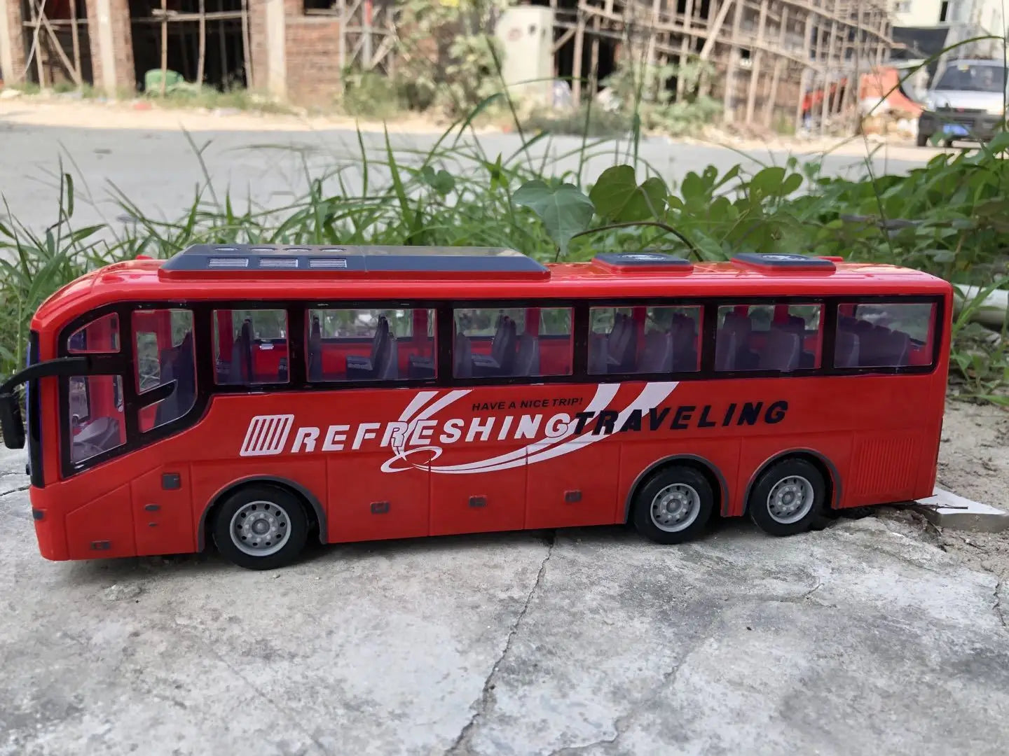 1/30 Rc Bus Electric Remote Control Car with Light Tour Bus School City Model 27Mhz Radio Controlled Machine Kids Xmas Gift