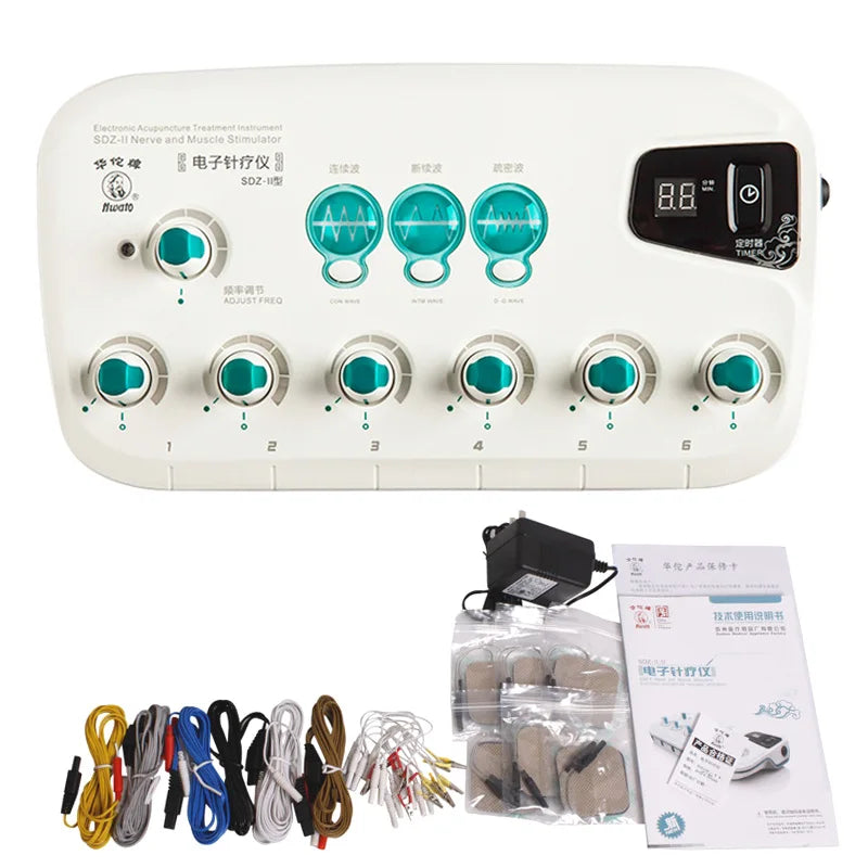 Upgrade SDZ-Ⅱ Acupuncture Stimulator Device Acupoint Electronic Acupuncturist 6 output Acupressure Relax Apparatus  EMS Massager