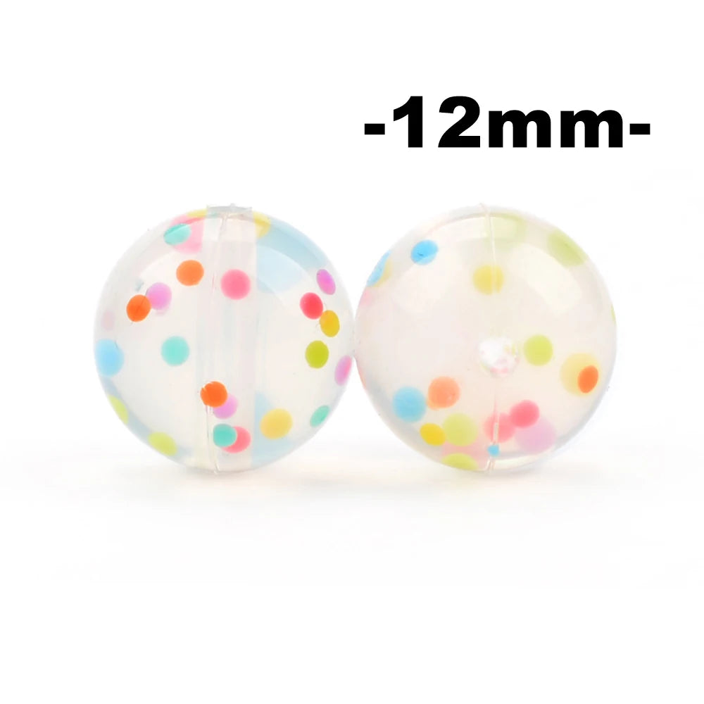 LOFCA 12mm 100pcs Silicone Beads Round Teether Baby Nursing Necklace Pacifier Clip Oral Care BPA Free Food Grade Colorful
