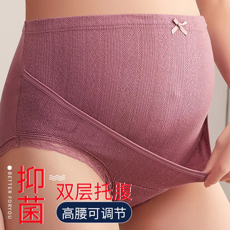 3 Colors Plus Size Cotton Pregnant Shorts High Waist Pregnancy Briefs Adjustable Maternity Underwear Panties for Women Clothes
