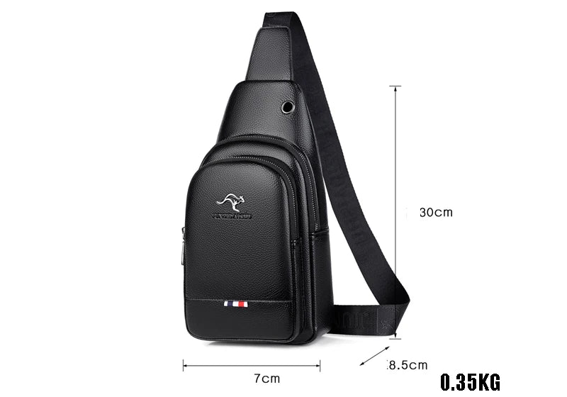 Men's Chest Pack Crossbody Bag Luxury Design Durable PU Leather Handbag Chest Bag Vintage Leisure Men's Handbag Shoulder Bag