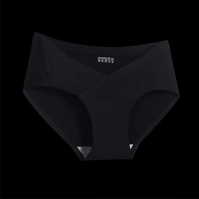 Seamless Low Waist Pregnant Panties Low Waist Maternity Underwear Pregnanc Cotton Soft Breathe V-Shaped Care Belly Women Briefs