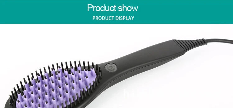 Professional Hair Straightening Brush Black Electric Ceramic Comb Multifunctional Hairbrush Electronic Curler Curling Tool Irons