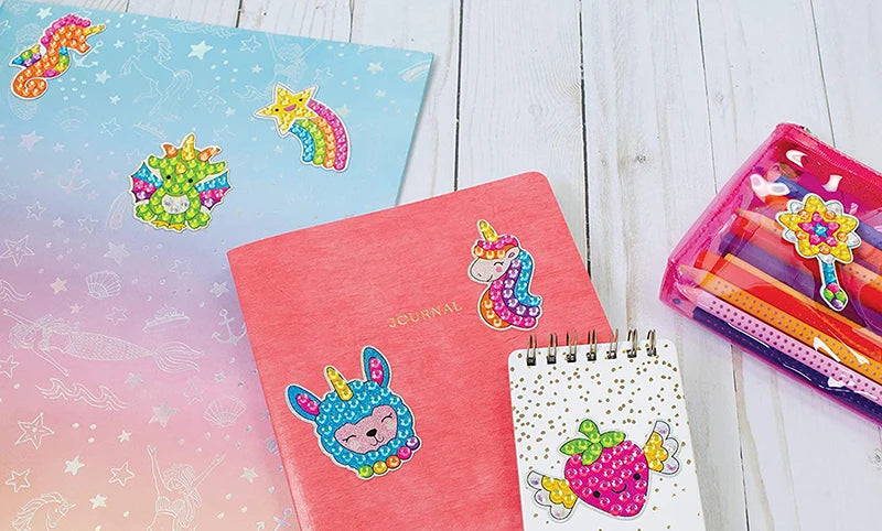 12 Create Big Gem Diamond Painting Sticker Kit Art Craft Girls Boys Unicorn Animal Sealife Magical Mosaic Dot Sticky Toys Gifts