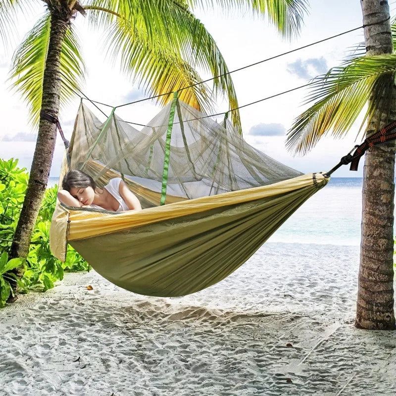 Lightweight Portable Camping Hammock and Tent Awning Rain Fly Tarp Waterproof Mosquito Net Hammock Canopy 210T Nylon Hammocks