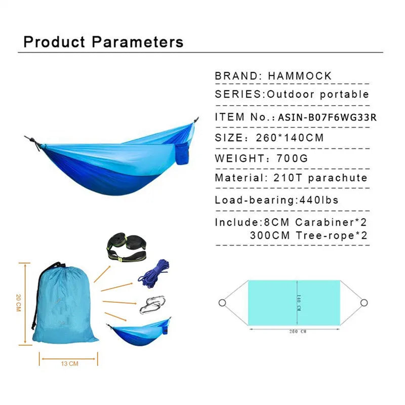 Camping Hammock with Mosquito Net&Rainfly Tent Tarp & Tree Straps,Portable Nylon Hammock Tent for Camping Hiking Backyard Travel