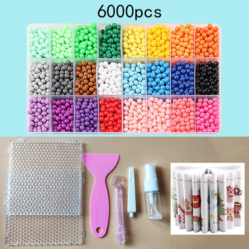 36 colors 5mm Set Refill Beads Puzzle Crystal DIY Water Spray magic Beads Set Ball Games 3D Handmade Magic Toys For Children