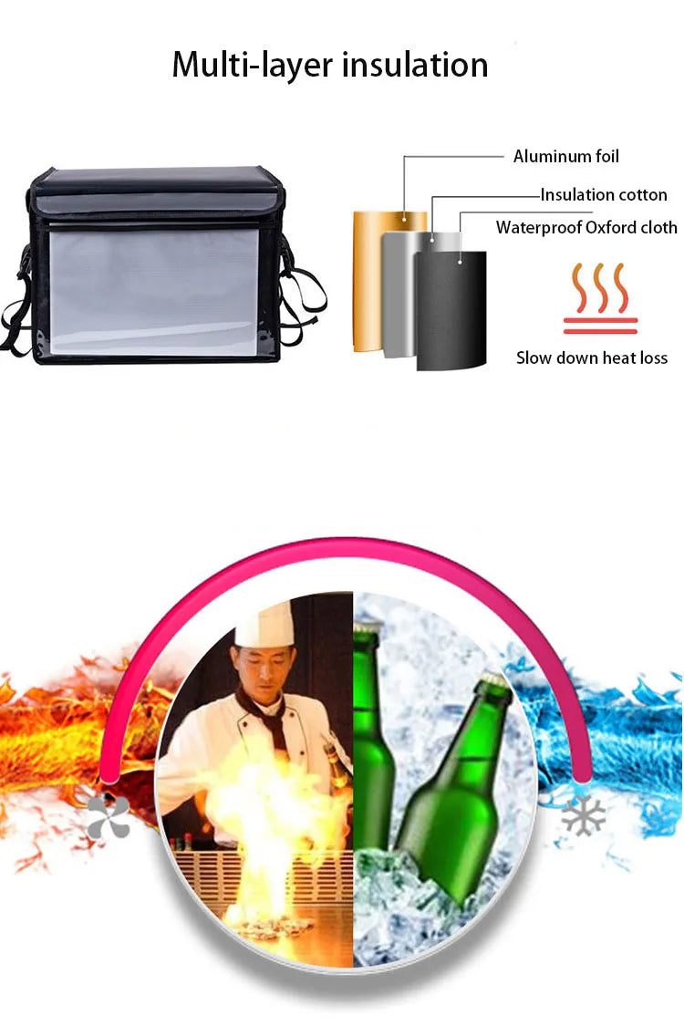 30L Extra Large Cooler Bag Car Ice Pack Insulated Thermal Lunch Pizza Bag Fresh Food delivery Container Refrigerator Bag