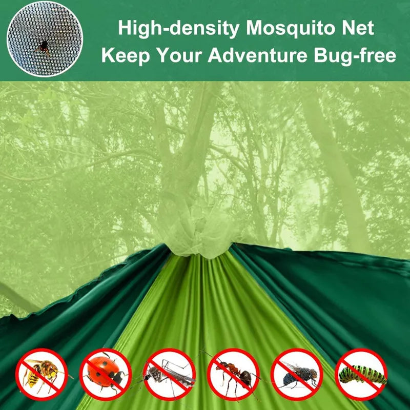 Lightweight Portable Camping Hammock and Tent Awning Rain Fly Tarp Waterproof Mosquito Net Hammock Canopy 210T Nylon Hammocks
