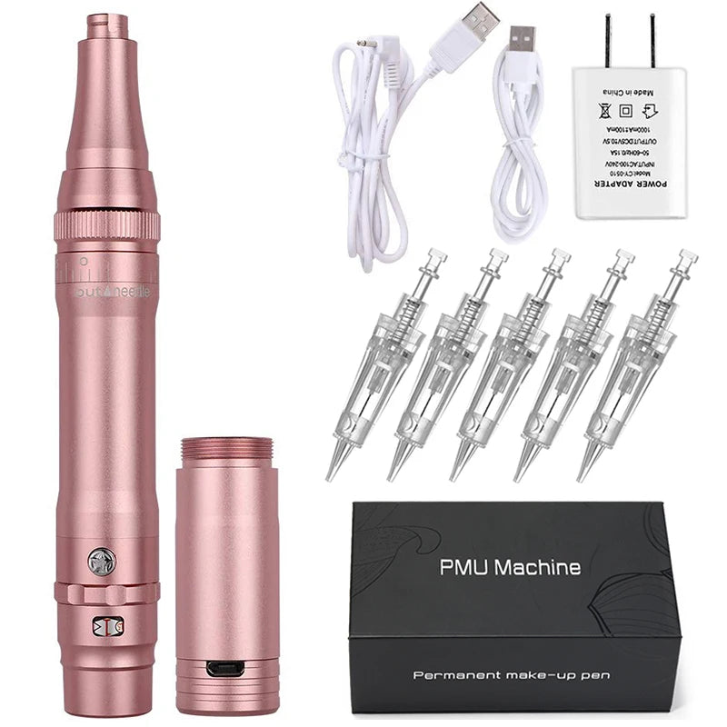 Wireless PMU Machine Permanent Makeup for Eyebrows Miroblading Eyeliner Lip Microshading Professional Rotary Tattoo Pen Gun Kit