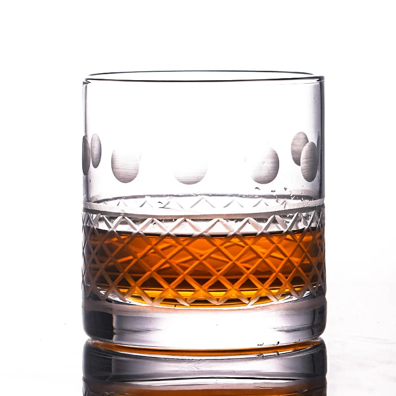 Whiskey Glass, Old Fashioned Rocks Glasses Tumblers, Glassware for Cocktail Scotch, Bourbon, Gin, Voldka, Brandy