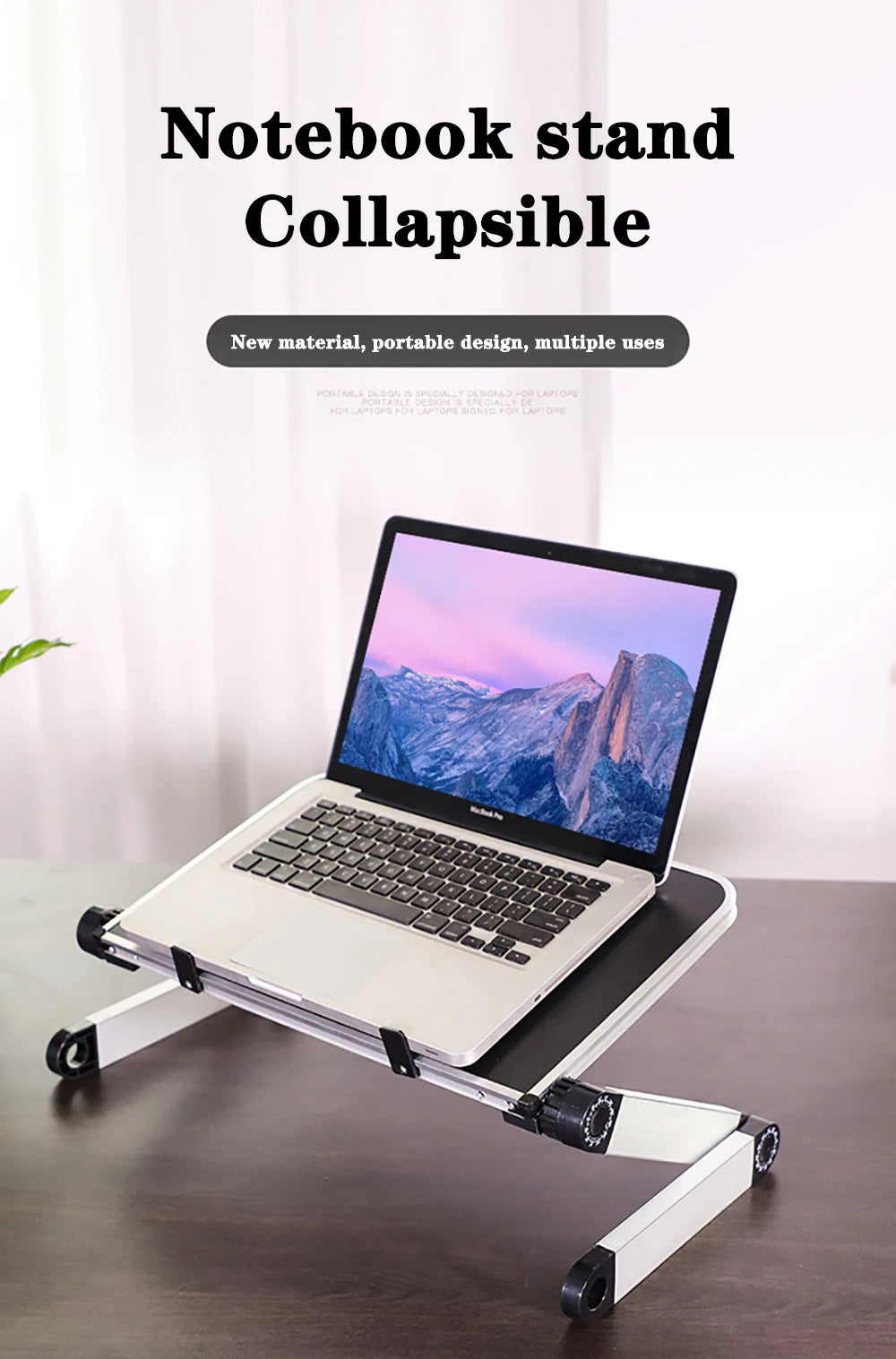 Adjustable Laptop Desk Stand Portable Aluminum Ergonomic Lapdesk For TV Bed Sofa PC Notebook Table Desk Stand With Mouse Pad