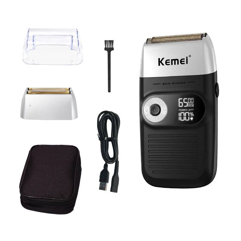 Kemei Electric Shaver Men Rechargeable Beard Shaver Electric Razor Floating Barber Hair Trimmer Face Care Shaving Machine