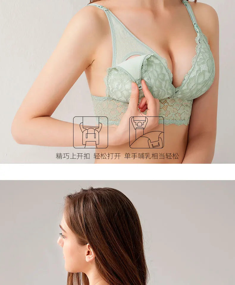 Underwear for pregnant women postpartum breast-feeding bra  lace bra big size nursing bra maternity