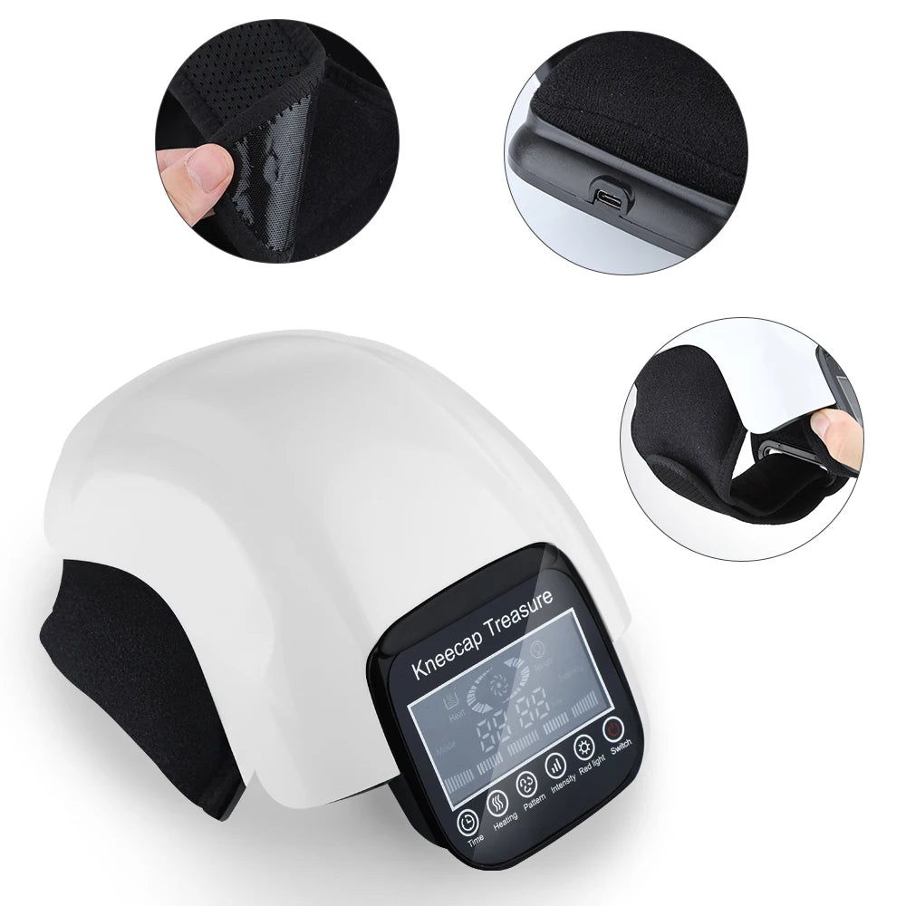 Smart Hot Compress Knee Relaxing Massager Knee Cap Treasure Laser Infrared Elbow Shoulder Massager Relive Joint Pain Stiffness