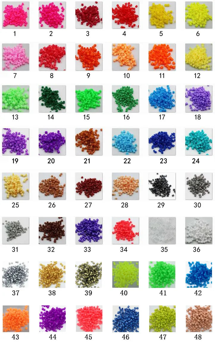 5mm 1000PCS  Black white gray blue green purple Hama Beads for Kids Iron Fuse Beads diy Puzzles Pixel Art Gift Children Toy