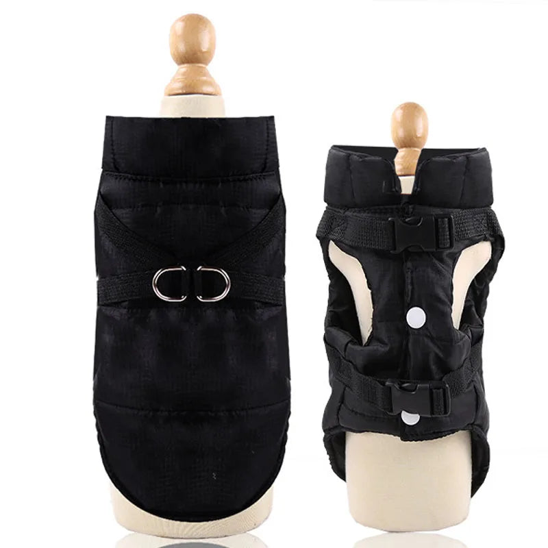 Warm Padded Vest for Dogs Red Black Dog Clothes Winter Apparels Puppy Coat Harness Jacket Waterproof Pet Clothing Costume XS-XXL