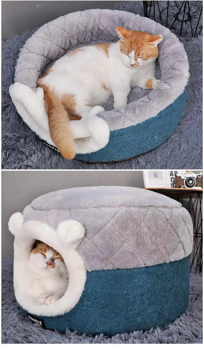 HOOPET Cat Bed House Soft Plush Kennel Puppy Cushion Small Dogs Cats Nest Winter Warm Sleeping Pet Dog Bed Pet Mat Supplies