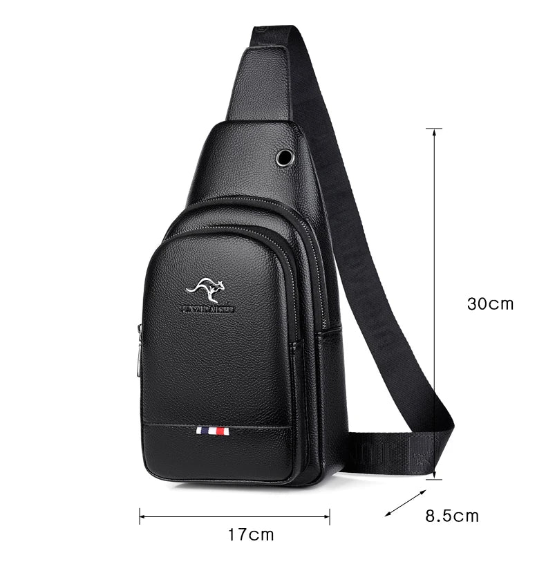 Men's Chest Pack Crossbody Bag Luxury Design Durable PU Leather Handbag Chest Bag Vintage Leisure Men's Handbag Shoulder Bag