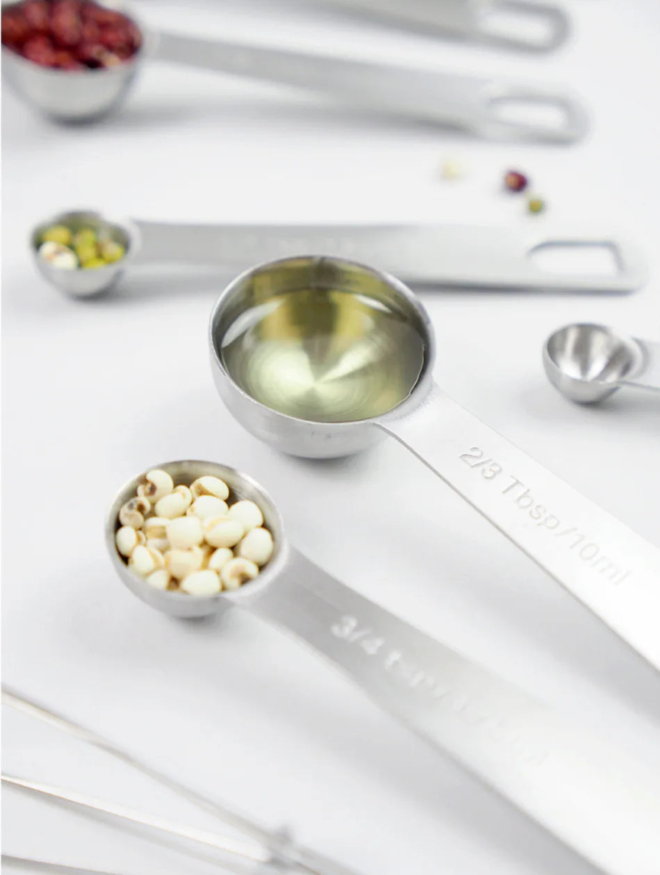 6/9/11Pcs Measuring Spoons Set Stainless Steel Seasoning Coffee Scoop Measuring Spoon With Scale Kitchen Baking Measuring Tools