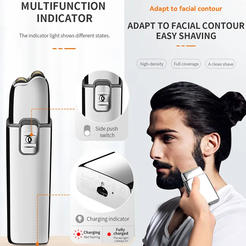 Kemei Tx5 Pro Metal Housing Barber Shop Hair Electric Shaver For Men Beard Bald Head Shaving Machine Rechargeable Electric Razor