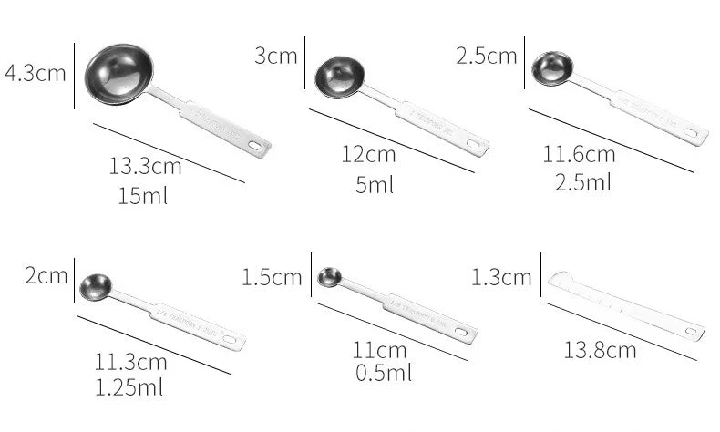 UPORS Measuring Cups Premium Stackable Kitchen Measuring Spoon Set Stainless Steel Measuring Cups and Spoons Set