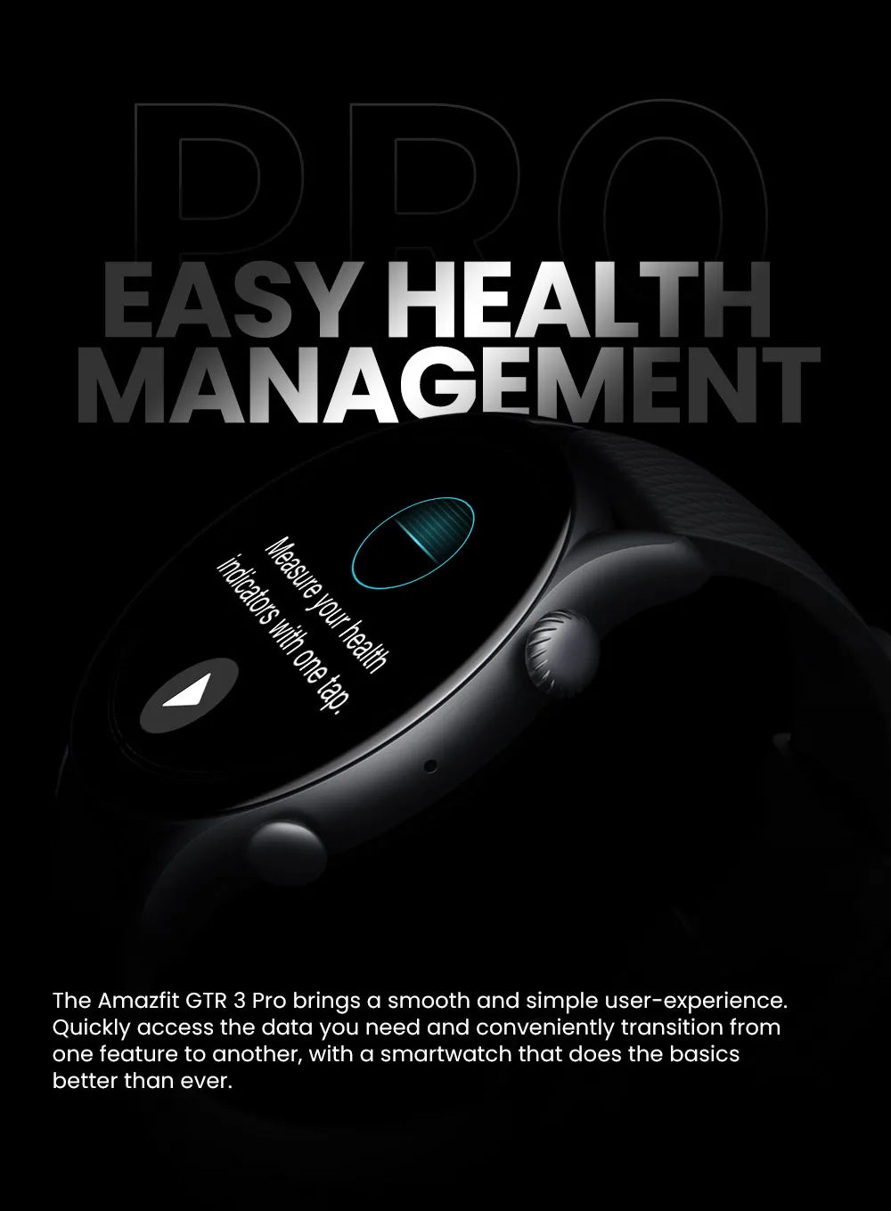 Amazfit GTR 3 Pro GTR3 Pro GTR-3 Pro 46mm Smartwatch AMOLED Display Zepp OS App 12-day Battery Life Watch  150+Sports Modes