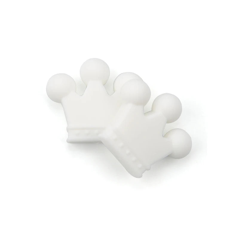 LOFCA 10pcs/lot Silicone Crown Beads BPA Free Silicon Teething Beads Baby Chew Teething Necklace DIY Pacifier Clips Accessory
