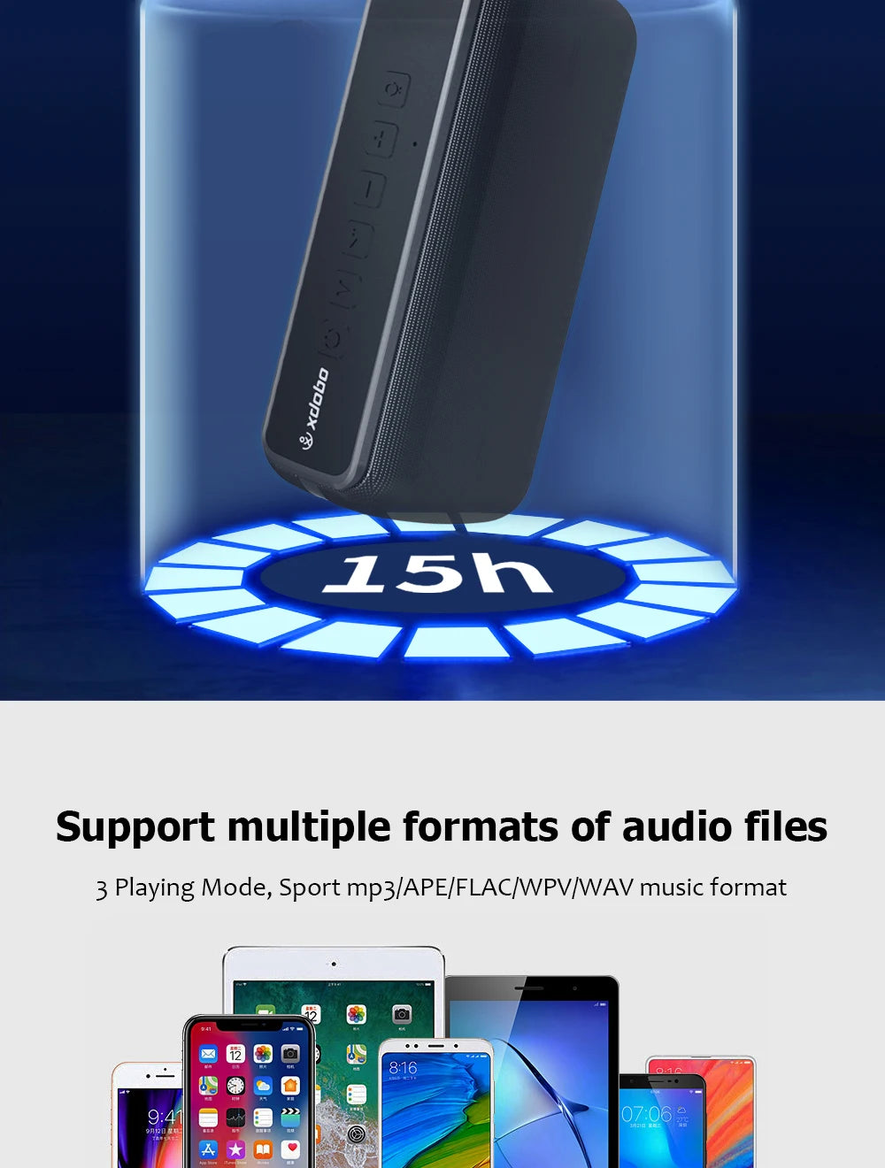 60W Xdobo X8II Bluetooth Speaker TWS Wireless Portable Subwoofer Waterproof 6600mAh Powerful Bass AUX FM Outdoor Fun Camping