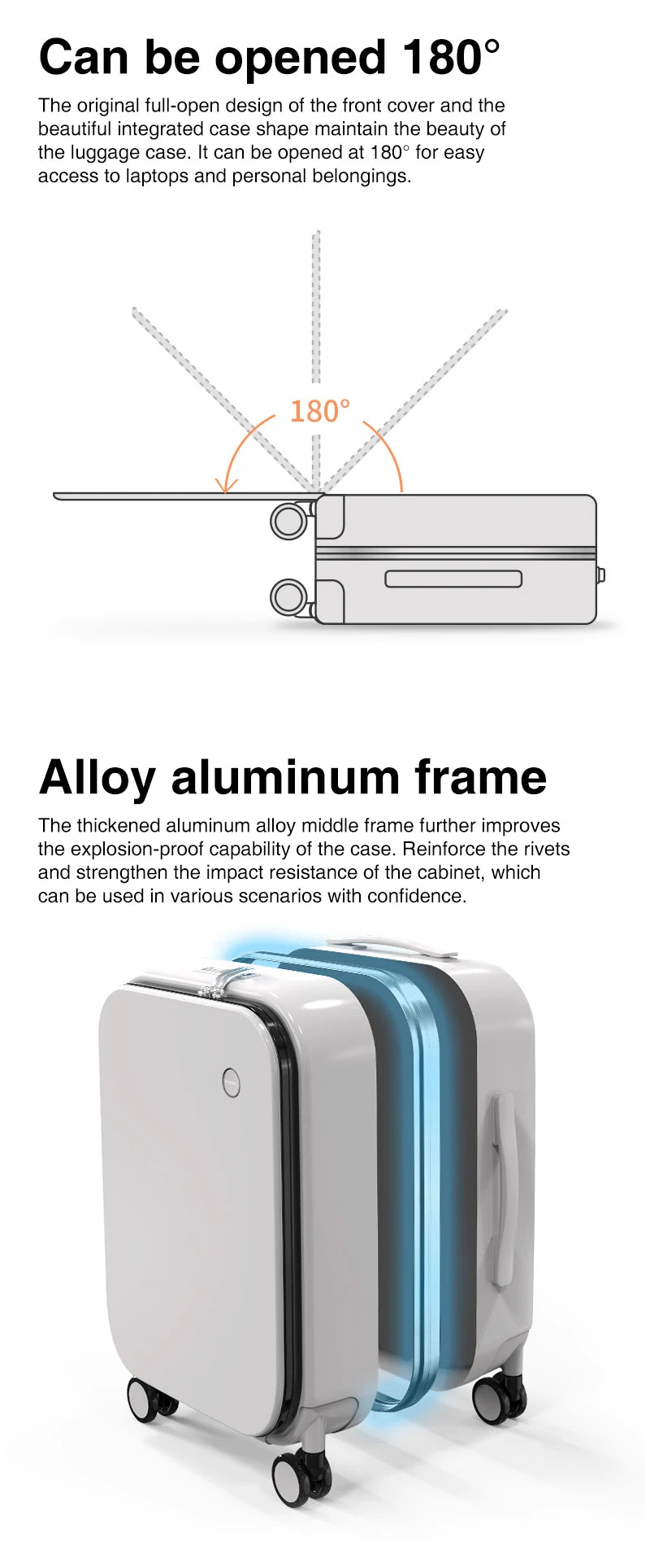 Mixi Patent Design Aluminum Frame Suitcase Carry On Rolling Luggage Beautiful Boarding Cabin 18 20 24 Inch M9260