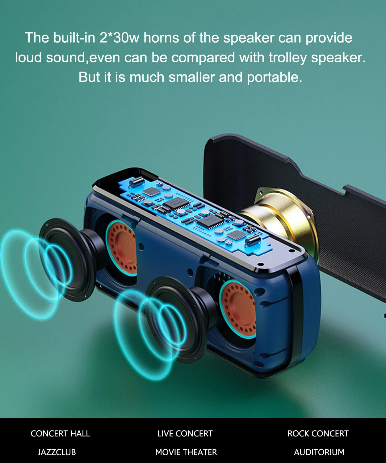 XDOBO Hot Sale X8 60W Portable Outdoor Speakers Bluetooth Wireless Bass Subwoofer Waterproof 6600mAh TWS Function Support TF/AUX