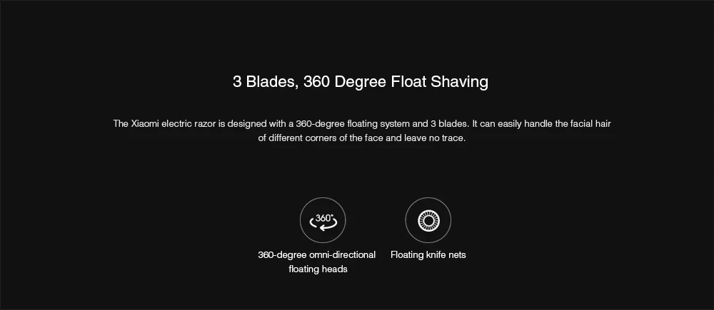 XIAOMI MIJIA S500 Electric Shaver Dry Wet Shaving Triple Blade Trimmer Beard Floating Head Men's Shaver Electric Razors Machine