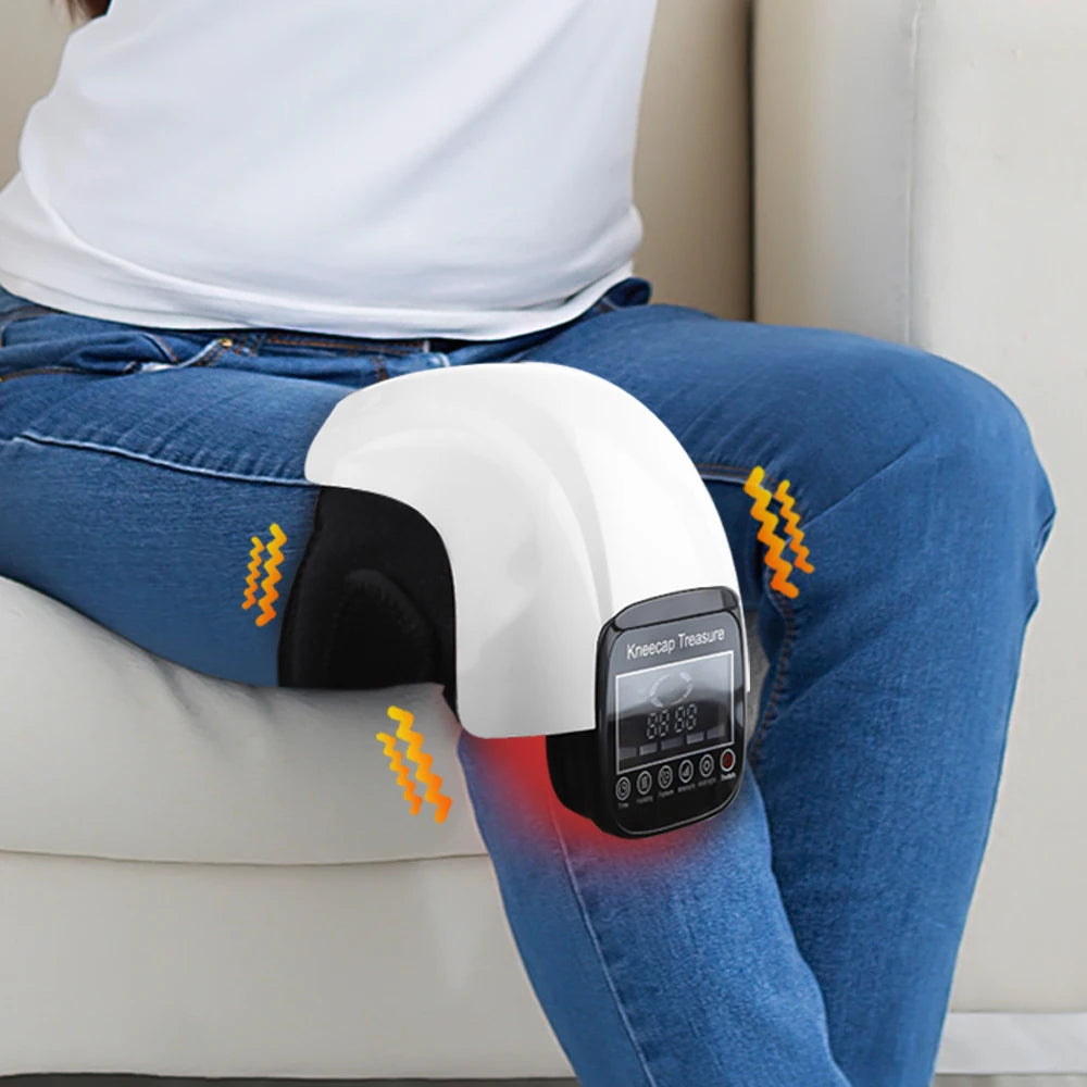 Smart Hot Compress Knee Relaxing Massager Knee Cap Treasure Laser Infrared Elbow Shoulder Massager Relive Joint Pain Stiffness