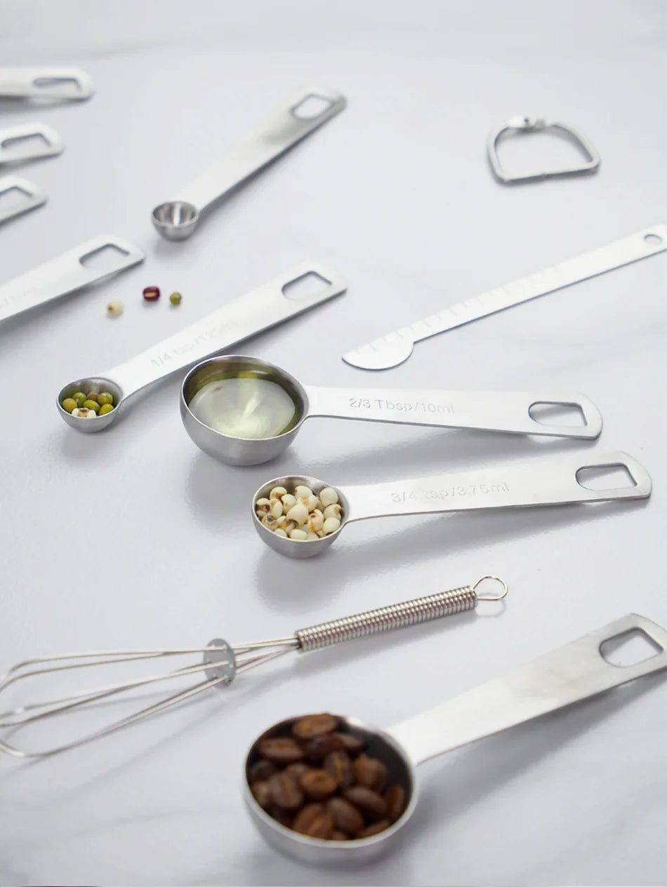 6/9/11Pcs Measuring Spoons Set Stainless Steel Seasoning Coffee Scoop Measuring Spoon With Scale Kitchen Baking Measuring Tools
