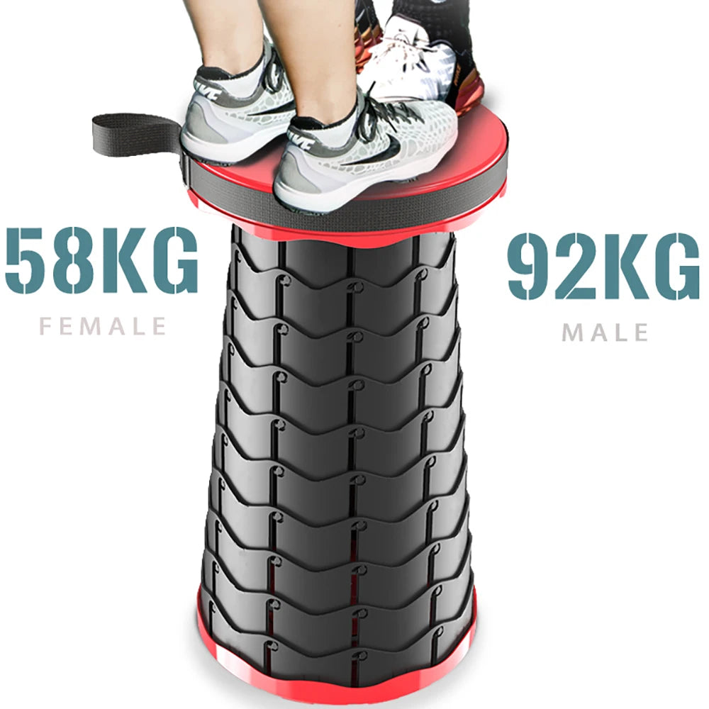 Portable Folding Telescopic Stool Lightweight Plastic Subway Queuing Chair Outdoor Camping Chair Fishing Seat