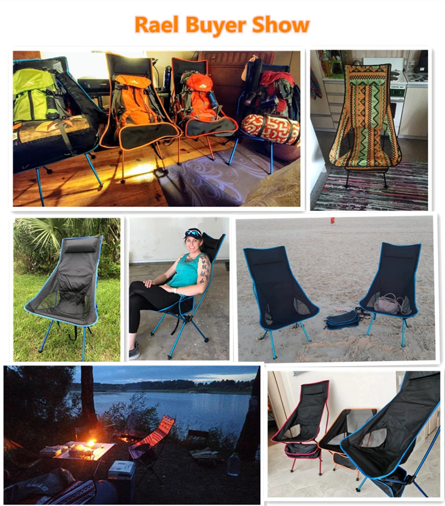 Outdoor Portable Camping Chair Oxford Cloth Folding Lengthen Camping Seat for Fishing BBQ Festival Picnic Beach Ultralight Chair