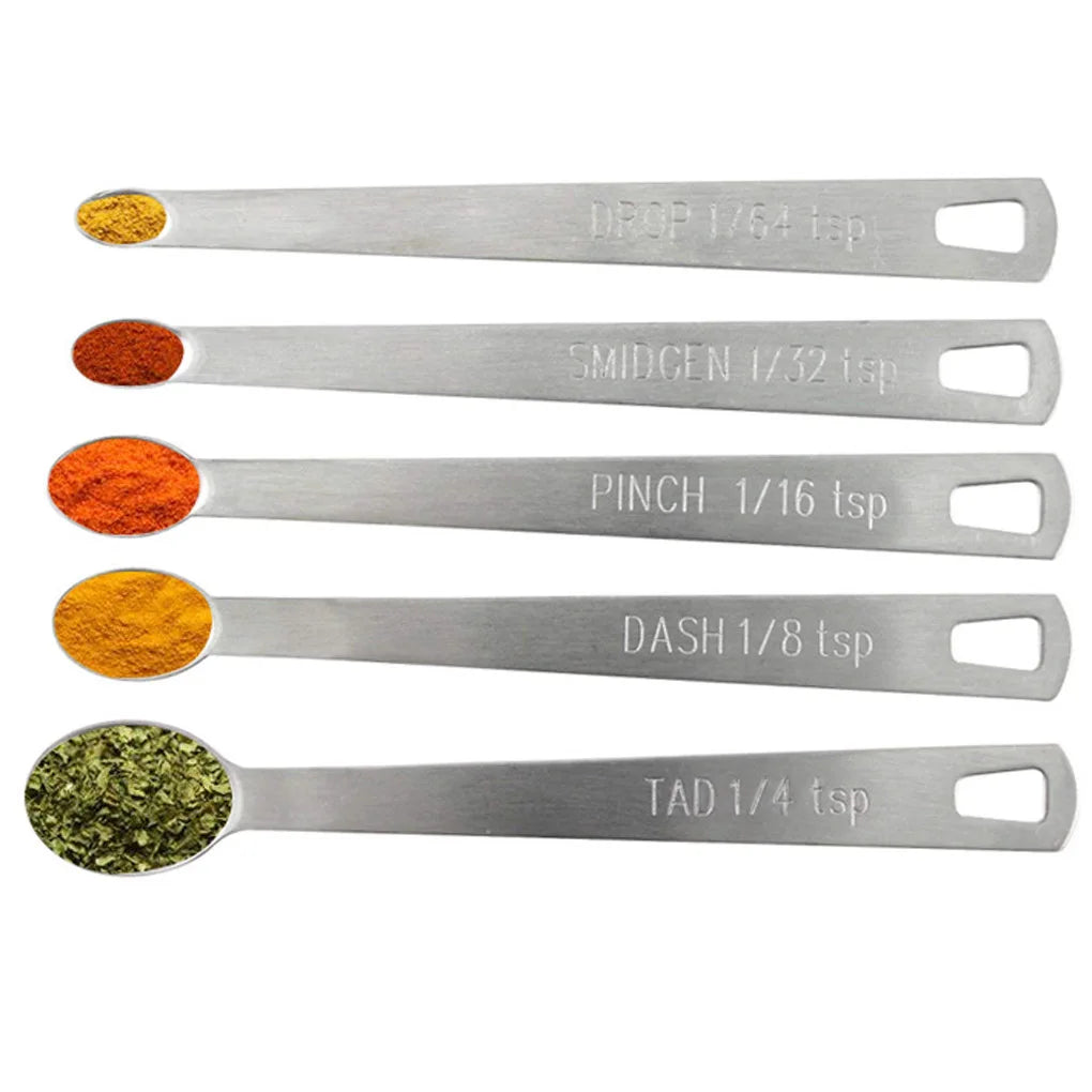 5pcs/Set Small Measuring Spoon Stainless Steel Coffee Measuring Spoons Tea Seasoning Multiple Size Measuring Spoon Kitchen Tools