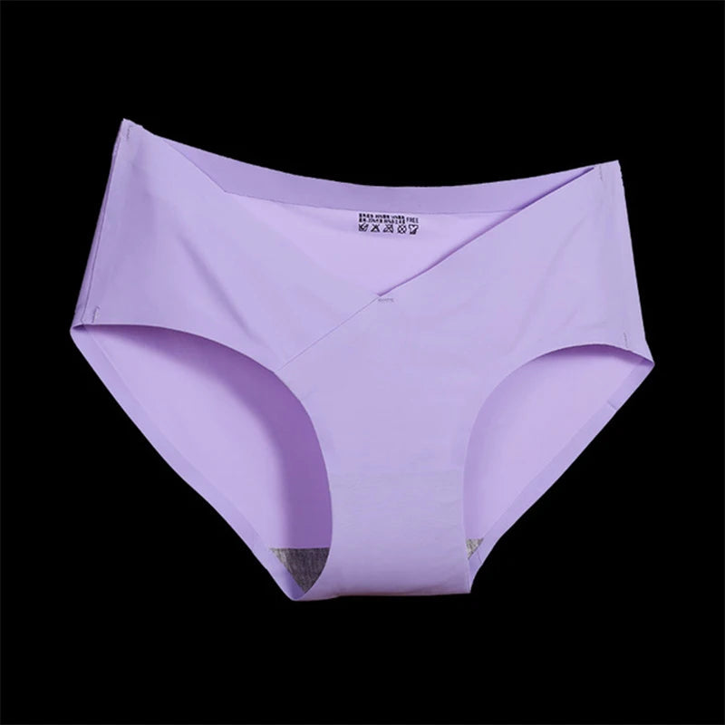 Seamless Low Waist Pregnant Panties Low Waist Maternity Underwear Pregnanc Cotton Soft Breathe V-Shaped Care Belly Women Briefs