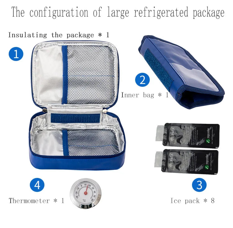 mega Insulin Cooler box Middle-sized bag Portable Insulated Diabetic Insulin Travel Case Nylon Fabric Aluminum Foil ice bag