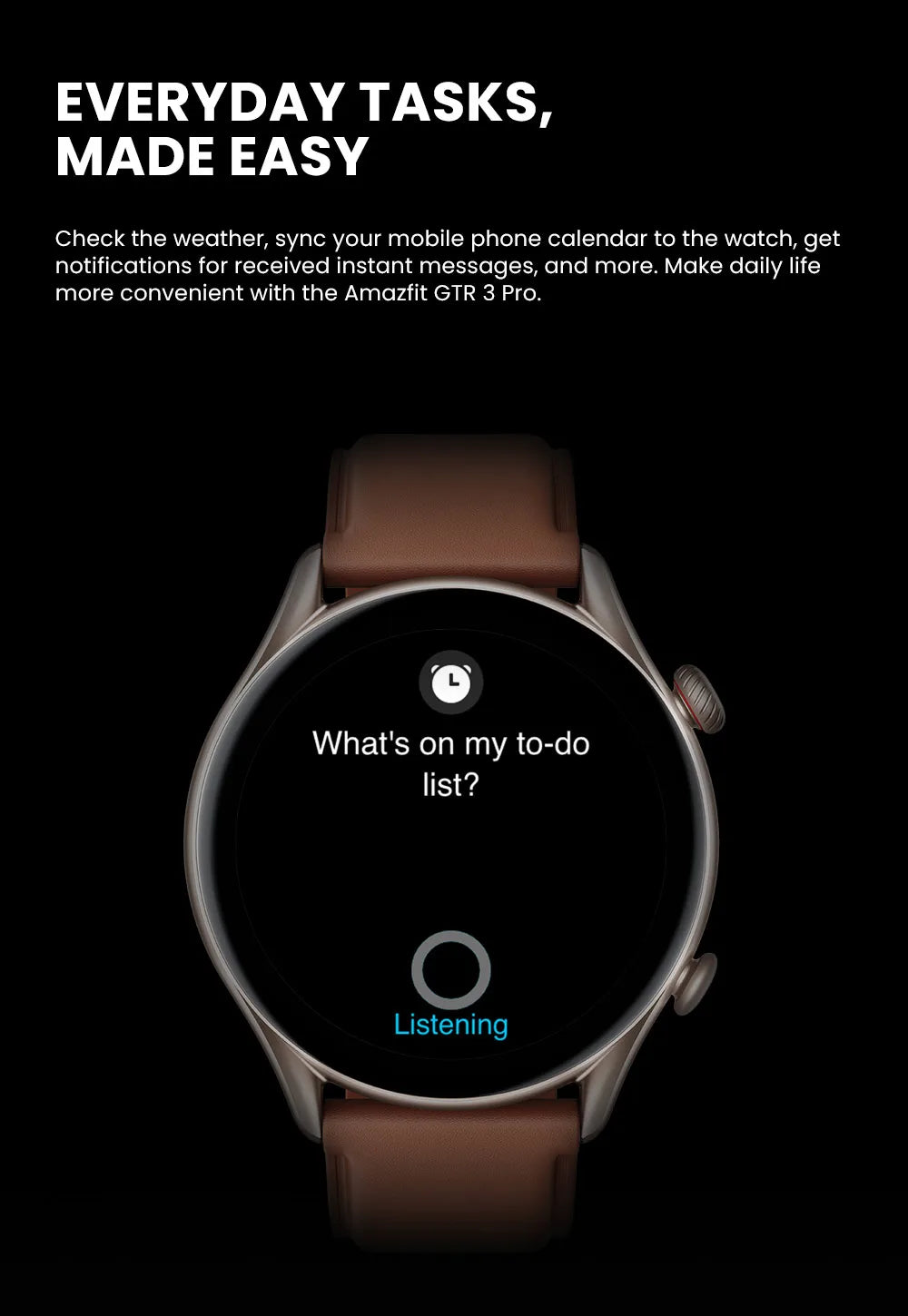 Amazfit GTR 3 Pro GTR3 Pro GTR-3 Pro 46mm Smartwatch AMOLED Display Zepp OS App 12-day Battery Life Watch  150+Sports Modes