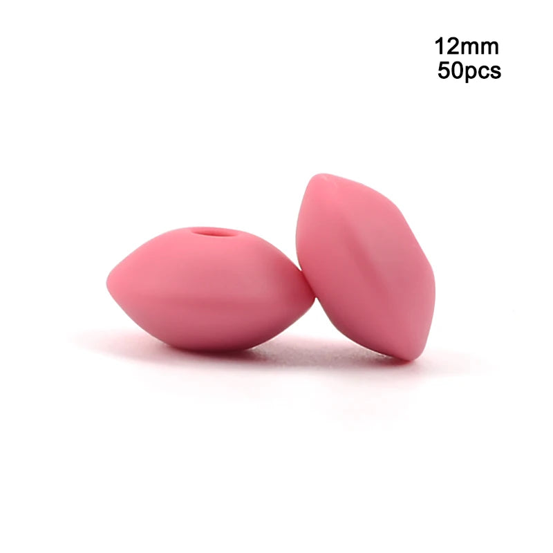 LOFCA 50pcs 12mm Silicone Lentil Beads Baby Teething Beads BPA-Free Food Grade Making Baby Oral Care Pacifier Chain  Accessorise