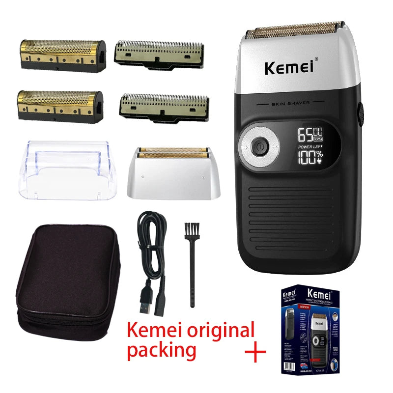 Kemei Electric Shaver Men Rechargeable Beard Shaver Electric Razor Floating Barber Hair Trimmer Face Care Shaving Machine