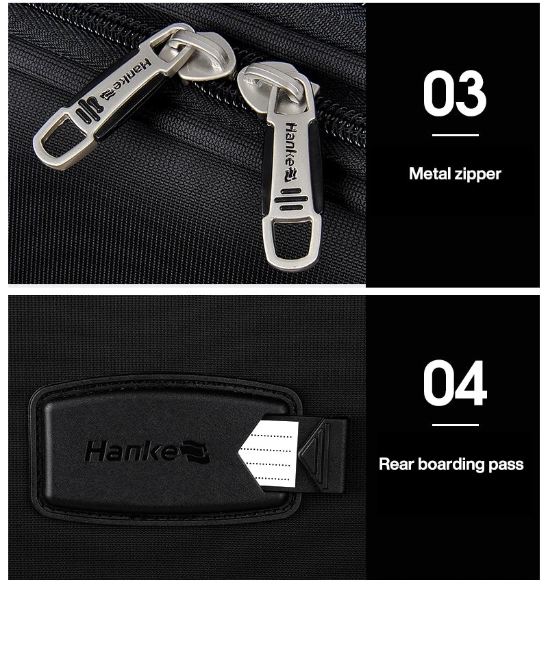 Hanke Men Business Travel Luggage Women Carry On Suitcase Spinner Wheels Rolling Bag 16 18 Inch