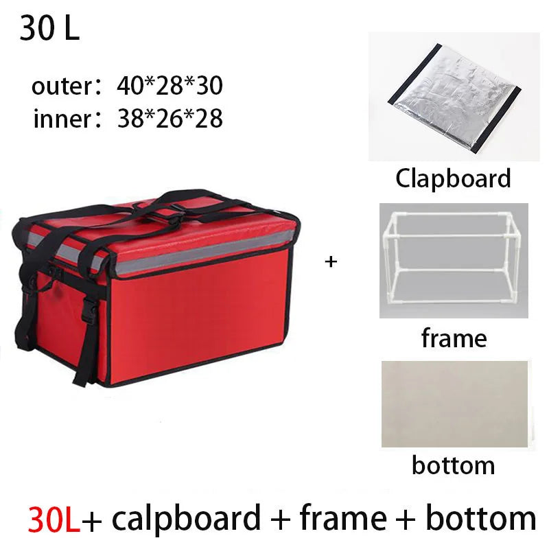 30L Extra Large Cooler Bag Car Ice Pack Insulated Thermal Lunch Pizza Bag Fresh Food delivery Container Refrigerator Bag