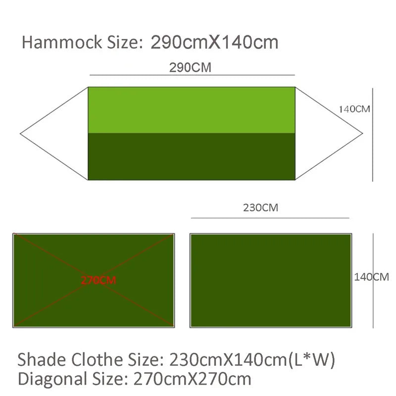 Camping Hammock with Mosquito Net&Rainfly Tent Tarp & Tree Straps,Portable Nylon Hammock Tent for Camping Hiking Backyard Travel