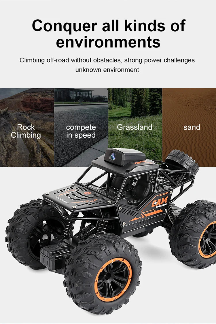 Rc Car With HD Camera FPV WIFI Machine On Remote Control Stunt 1:18 2.4G SUV Radiocontrol Climbing Toys For Kids on a Sign