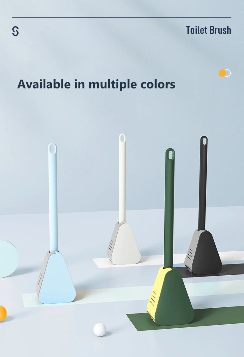 Silicone Golf Shape Toilet Brush with Holder Set  Toilet Cleaner Brush Wall Mounted Toilet Brush and Drying Holder for Bathroom