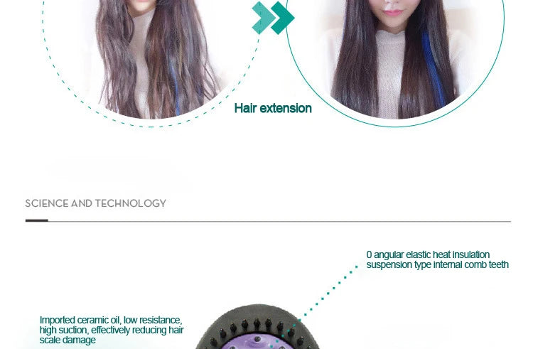 Professional Hair Straightening Brush Black Electric Ceramic Comb Multifunctional Hairbrush Electronic Curler Curling Tool Irons