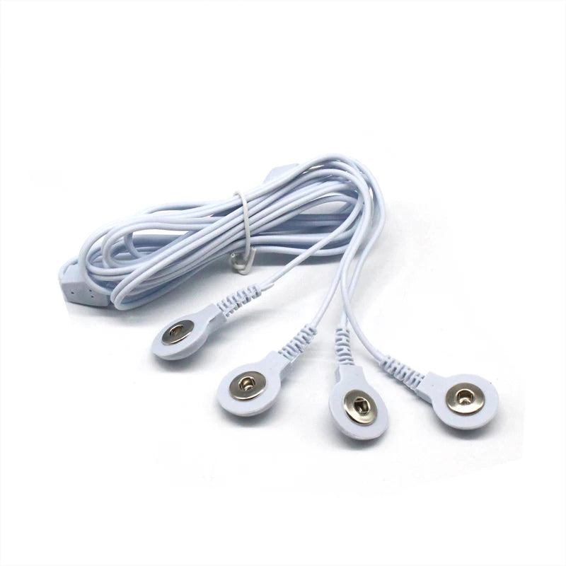 2 Way+4-Way Machine Massager Button Cable Electrode  Electrode PadsStandard Connection Massage  for  TENS Unit Lead Wires Cables