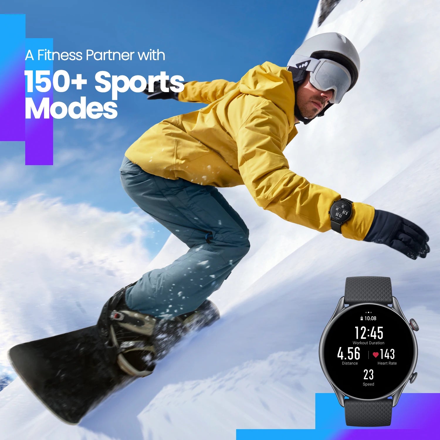 Amazfit GTR 3 Pro GTR3 Pro GTR-3 Pro 46mm Smartwatch AMOLED Display Zepp OS App 12-day Battery Life Watch  150+Sports Modes